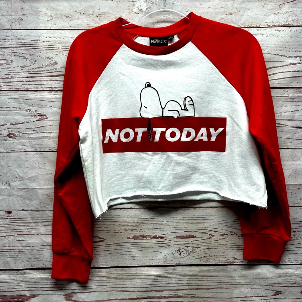 Peanut Themed Red & White Cropped Top Size Medium